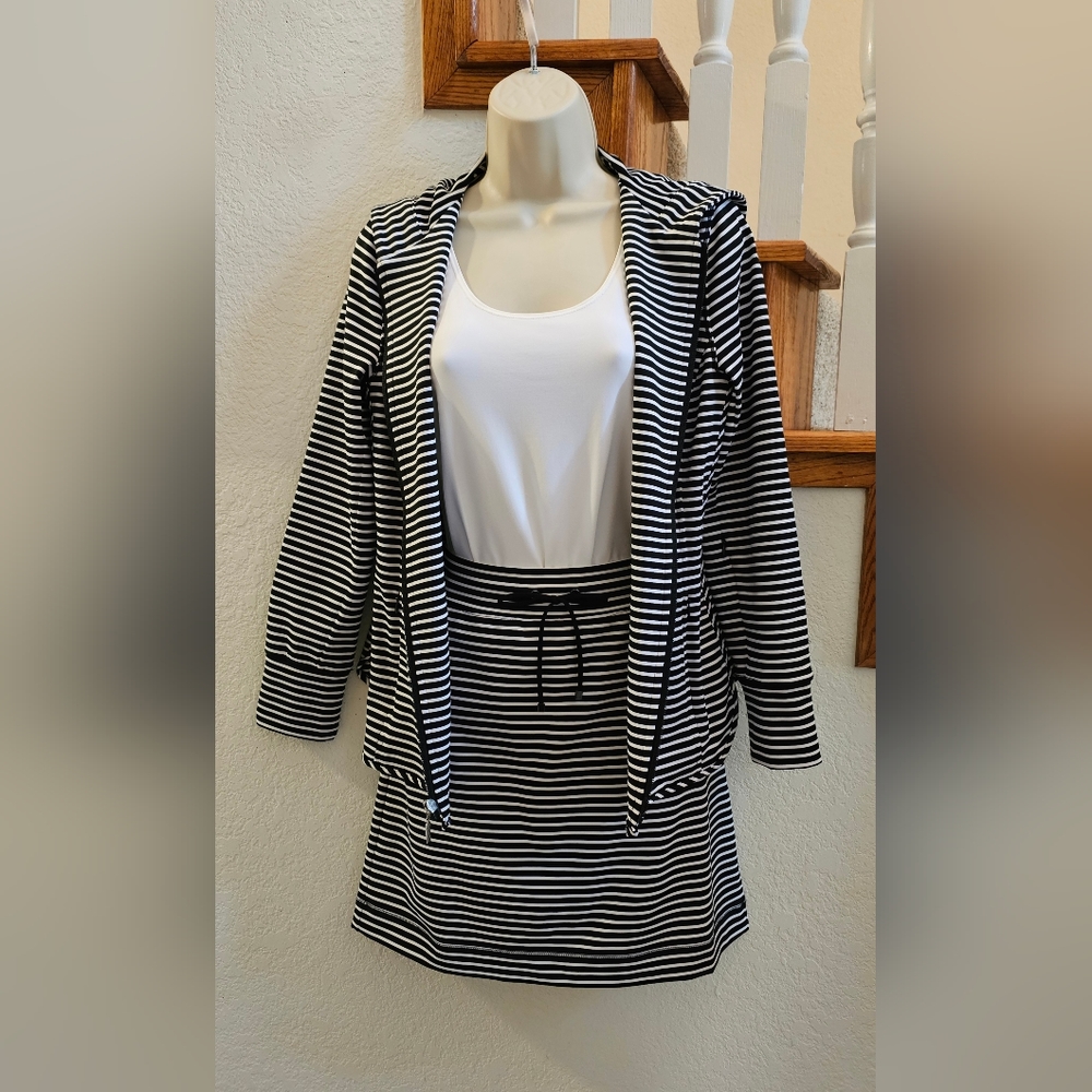 Chico's Striped Jacket Skort Set Size XS-S NEW WITH TAGS